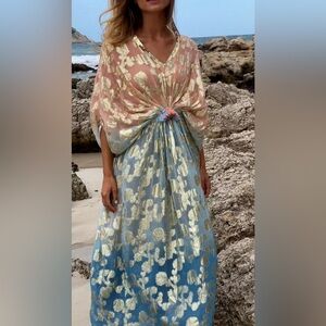 Miss June Paris long kaftan pastel